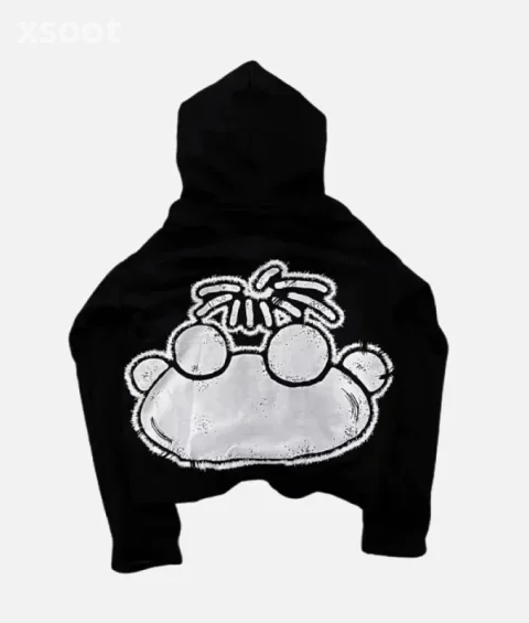 Billionaire Studios Kid Wimpy Hoodie Black, lightweight hoodie for spring autumn daily wear,