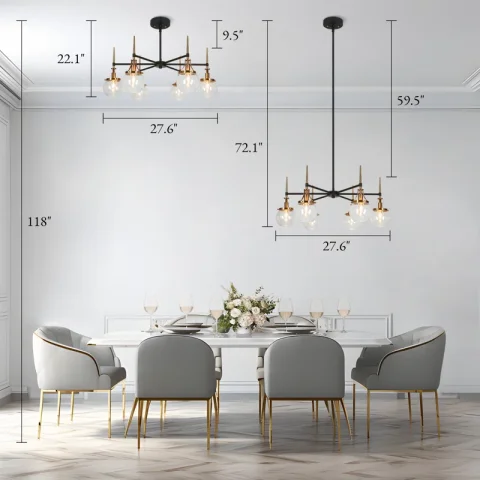 Buy Loram 6-Light Dimmable Drum Chandelier Online
