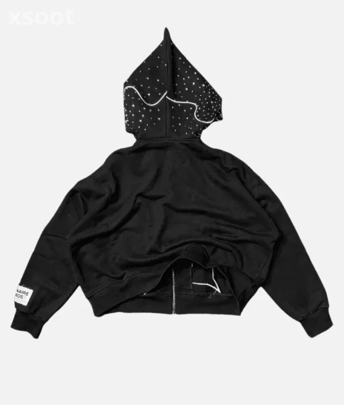 Billionaire Studios Bluto Mountain Zip Hoodie Black - oversized hoodie for women cozy winter outfits