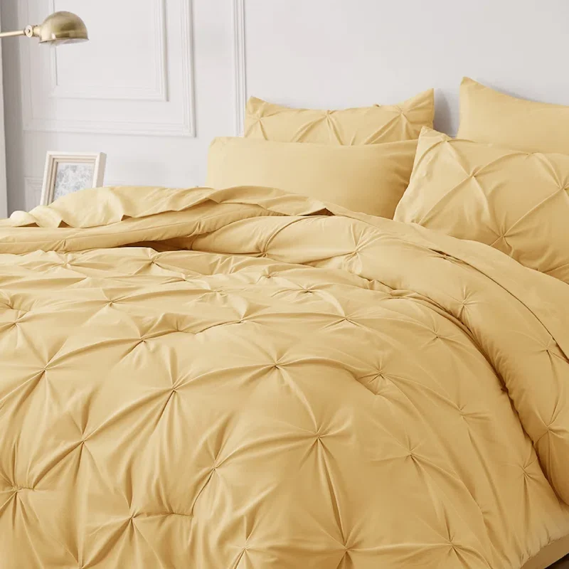 Buy Bedsure Pintuck Pinch Pleat Bedding Set (5 or 7 PCS) Online