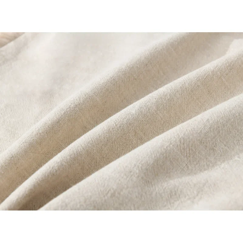 Washed Linen Textured Boho Farmhouse Pillow Cover With Tassels Edge (Set of 2)