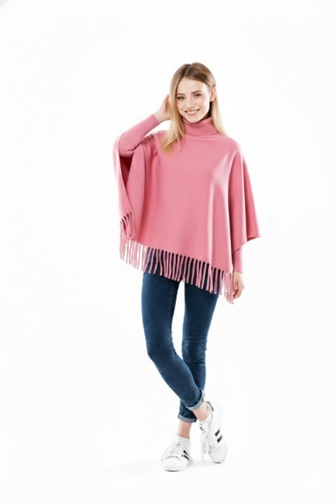 Buy Winter Fleece Poncho for Girls - High-Neck & Tassels