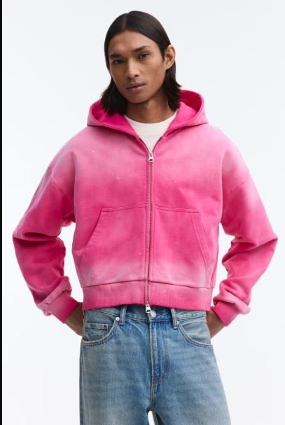 Men h&m Dark pink Oversized Hooded Jacket, cozy hoodie for home relaxation and sleep comfort, comfort, comfort inn, comfort suites, comfort hoodie