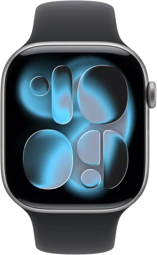 Apple Watch Series 11 (GPS+Cellular) 46mm Aluminum Case with Black Sport Band - M/L - Space Gray - (2025)