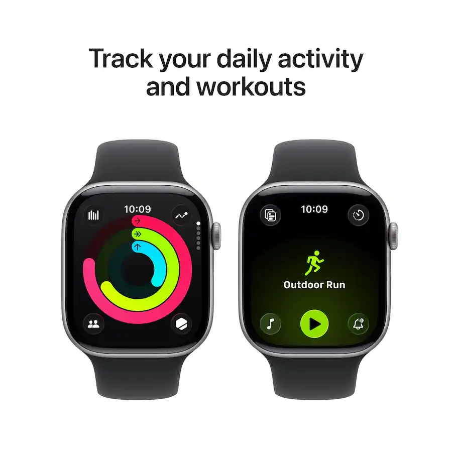 Apple Watch Series 11 (GPS+Cellular) 46mm Aluminum Case with Black Sport Band - M/L - Space Gray - (2025)