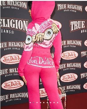 Women's True Religion X Von Dutch Crystal Shrunken Zip Hoodie - hoodie with hidden pockets for travel security