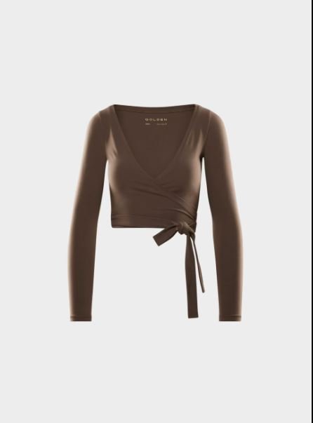Golden Women's Butter Focal Wrap Longsleeve Blouse