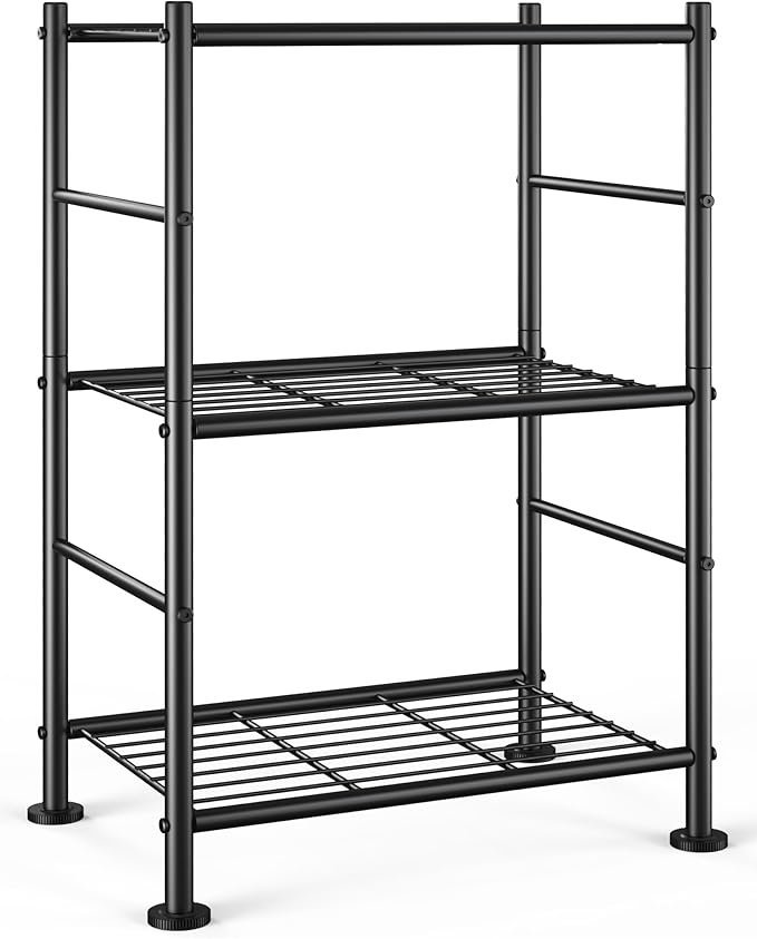 Sakugi 3 Tier Storage Shelf Organizer | Heavy Duty Metal Shelving Unit for Pantry Kitchen Laundry and Garage Storage