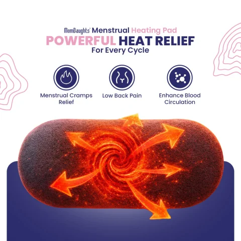 MomDaughts Menstrual Period Heating Pad for Cramps Massage