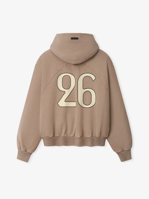 Classic Half Raglan Hoodie with Hidden Zipper Pocket