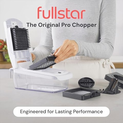 Fullstar 7 in 1 Vegetable Chopper and Mandoline Slicer | Multi Function Food Chopper with Container and Cheese Grater