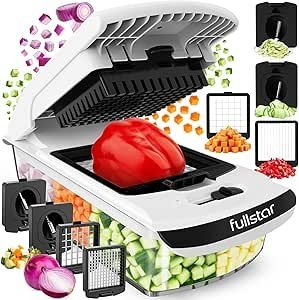 Fullstar 7 in 1 Vegetable Chopper and Mandoline Slicer | Multi Function Food Chopper with Container and Cheese Grater