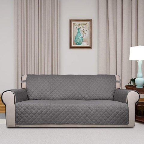 PureFit Reversible Quilted Sofa Cover | Water Resistant Non Slip Couch Protector for Dogs Kids and Pets