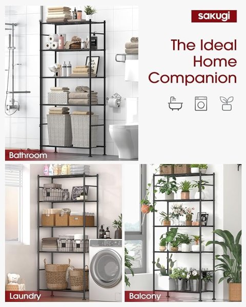 Buy 5-Tier Heavy-Duty Metal Storage Shelves Online | Multi-Purpose Shelving Unit for Garage, Pantry, Kitchen & Home Organization