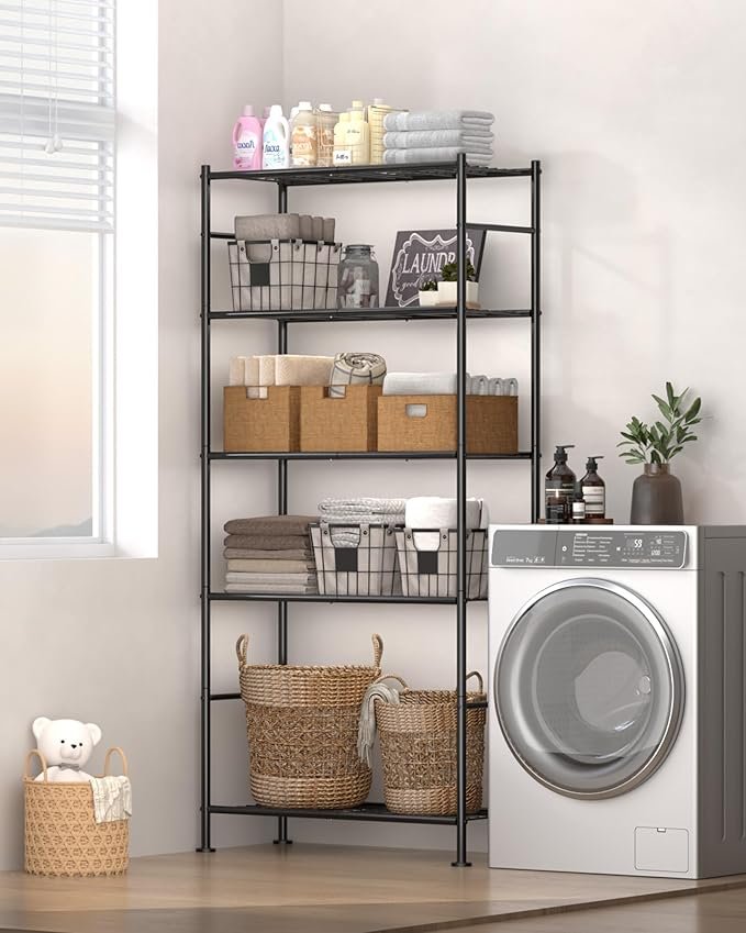 Buy 5-Tier Heavy-Duty Metal Storage Shelves Online | Multi-Purpose Shelving Unit for Garage, Pantry, Kitchen & Home Organization