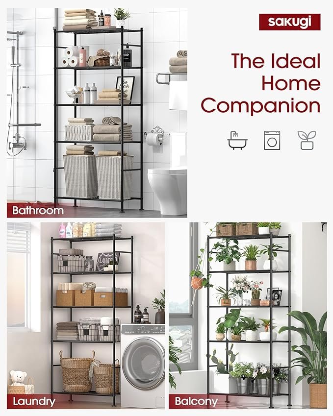 Buy 5-Tier Heavy-Duty Metal Storage Shelves Online | Multi-Purpose Shelving Unit for Garage, Pantry, Kitchen & Home Organization