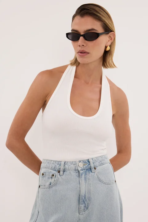 Off White Knit Halter Top Essentials for Everyday Style