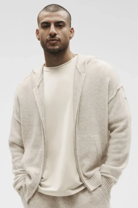 Wool Cashmere New Class Full Zip Hoodie | Alo Yoga Premium Layer