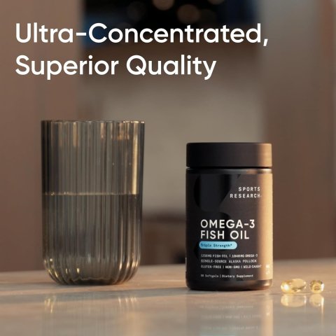 Buy Sports Research Omega-3 Fish Oil 1250 | Triple Strength Sustainable EPA/DHA
