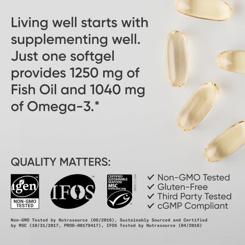 Buy Sports Research Omega-3 Fish Oil 1250 | Triple Strength Sustainable EPA/DHA