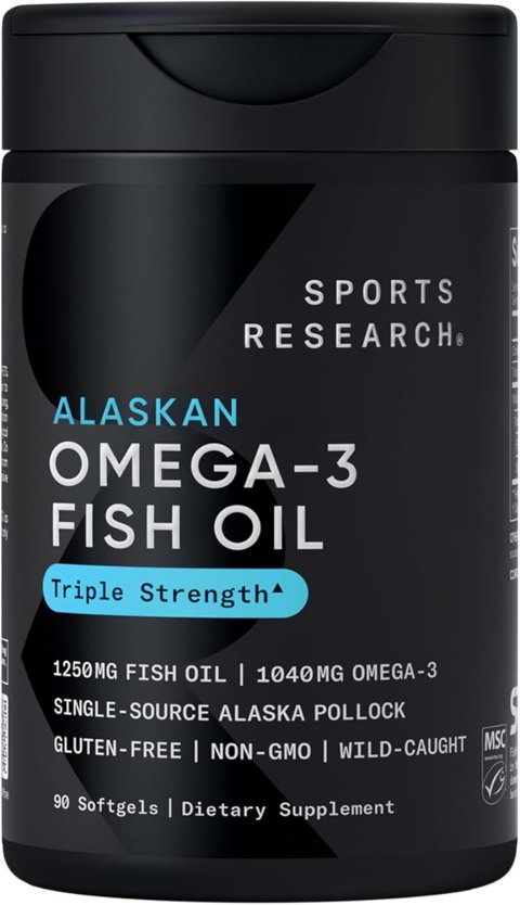 Buy Sports Research Omega-3 Fish Oil 1250 | Triple Strength Sustainable EPA/DHA