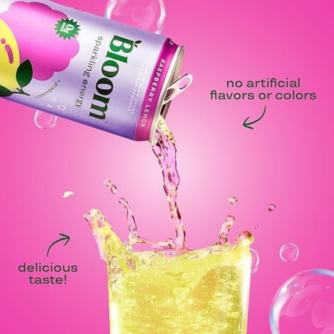 Bloom Nutrition Sparkling Energy Drink Variety Pack 12 Pack | Zero Sugar Natural Caffeine Energy Drink for Daily Focus