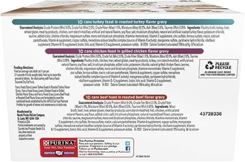 Buy Purina Fancy Feast Gravy Lovers Wet Cat Food Variety Pack 30 Cans | Gourmet Poultry and Beef Cat Food in Rich Gravy