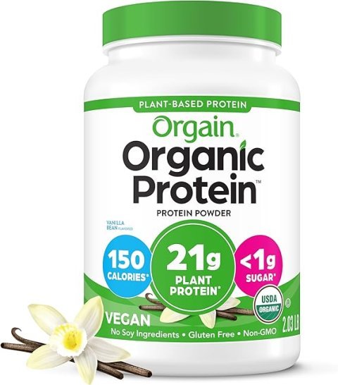 Orgain Organic Vegan Protein Powder, Vanilla Bean | 21g Plant Protein
