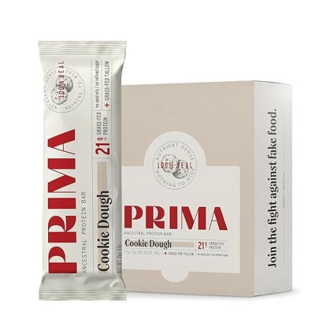 Buy PRIMA Cookie Dough Protein Bar | Grass Fed Whey Protein Bar with Collagen for Healthy Snacking