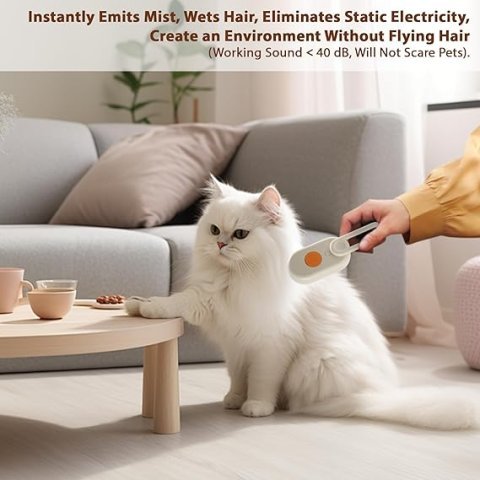 4-in-1 Cat Steam Brush | Rechargeable Anti-Static Shedding & Massage Tool