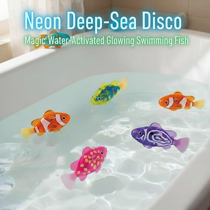 Magic Water Activated Robotic Swimming Fish | Interactive LED Glowing Bath Toy for Kids Aquarium Fun