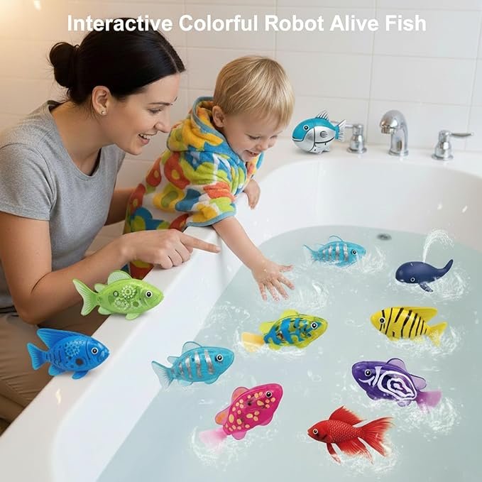 Magic Water Activated Robotic Swimming Fish | Interactive LED Glowing Bath Toy for Kids Aquarium Fun