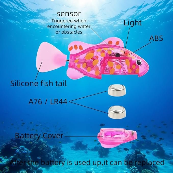 Magic Water Activated Robotic Swimming Fish | Interactive LED Glowing Bath Toy for Kids Aquarium Fun