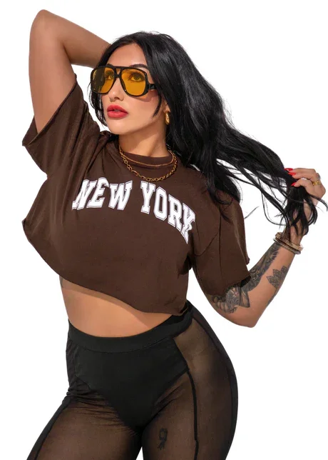 CROPPED NEW YORK GRAPHIC TEE
