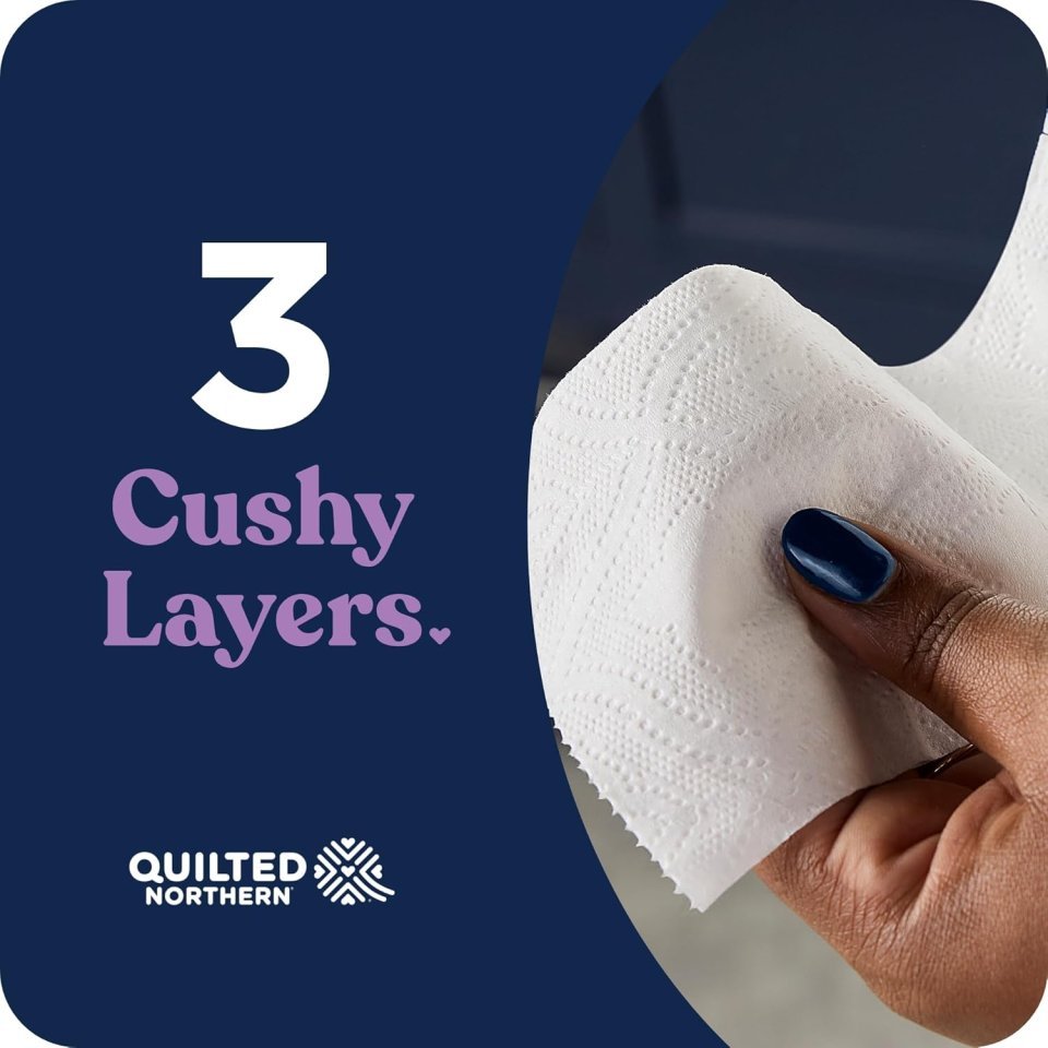 Quilted Northern Ultra Plush Toilet Paper 6 Mega Rolls | 3 Ply Ultra Soft Thick Toilet Tissue for Premium Bathroom Comfort