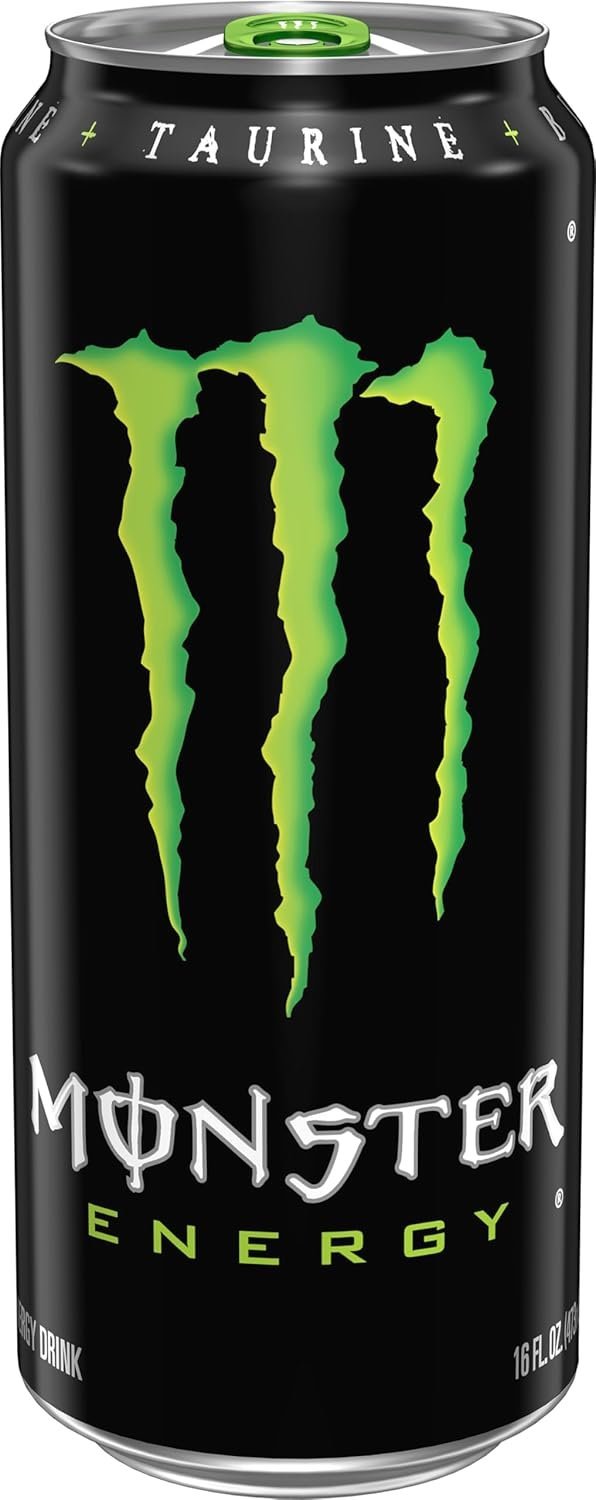 Monster Energy Drink Original Green 16 Oz 15 Pack | High Caffeine Energy Drink for Focus and Performance