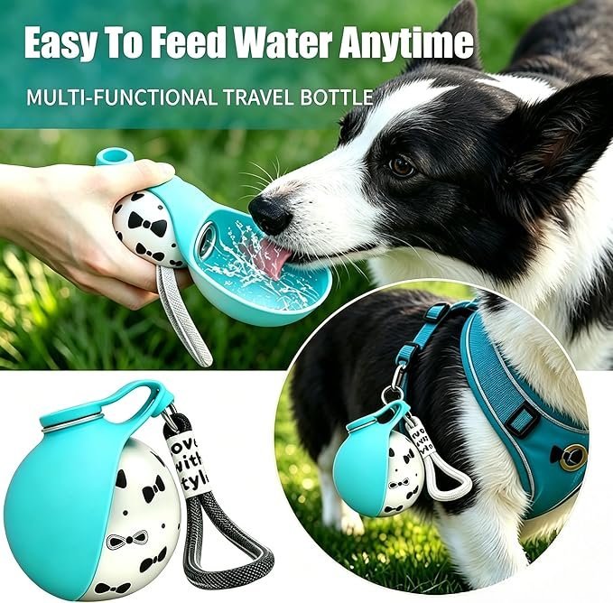 Portable Stainless Steel Dog Water Bottle | 10oz Leak-Proof Travel Dispenser