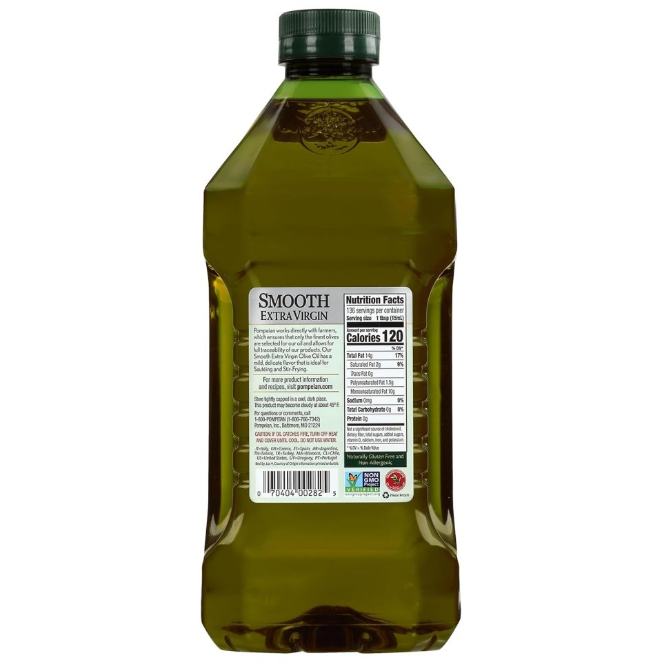 Buy Pompeian Smooth Extra Virgin Olive Oil 68 Fl Oz | First Cold Pressed Olive Oil for Everyday Healthy Cooking