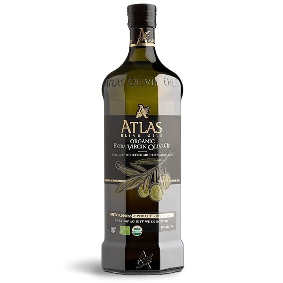 Buy Atlas Cold Press Extra Virgin Olive Oil 1L | Polyphenol Rich Organic Moroccan EVOO for Healthy Cooking