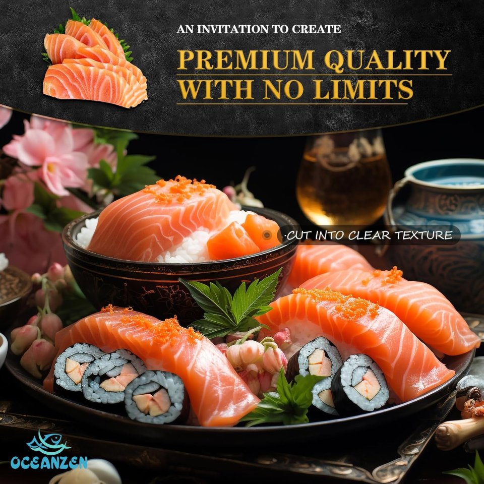Fresh Atlantic Salmon Steaks — 1 kg (2.2 lb), Bone-In Cut, Wild-Caught Atlantic Salmon, 4 Portions