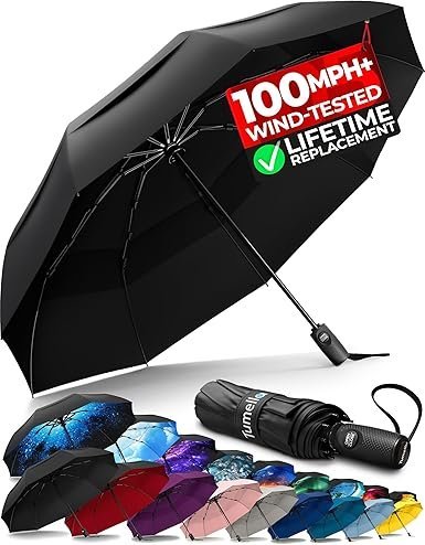 Buy Tumella Windproof Travel Umbrella | 100MPH Tested