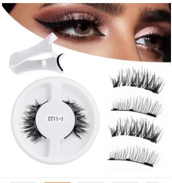 Reusable Magnetic Eyelashes Set with Tweezers | Glue-Free Fluffy Lashes