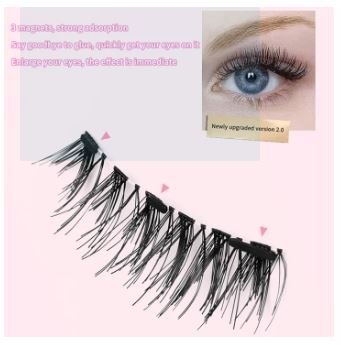Reusable Magnetic Eyelashes Set with Tweezers | Glue-Free Fluffy Lashes