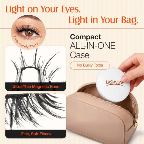 Reusable Magnetic Eyelashes Set with Tweezers | Glue-Free Fluffy Lashes