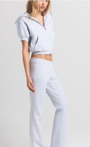 Buy Bubble Sleeve Cropped Zip Up Hoodie Online | Women's Oversized Cropped Hoodie with Puff Sleeves & Full Zip