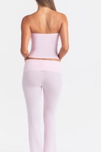Buy Cotton Jersey Foldover Pants Cherry Blossom Online | Soft High-Waisted Women's Lounge & Casual Pants