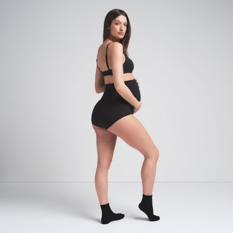 Buy Cotton Jersey Maternity High-Waisted Brief Light Heather Grey Online | Soft Pregnancy & Postpartum Comfort Underwear