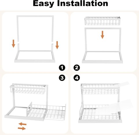 Buy 2-Pack Under Sink Organizer with Pull-Out Shelves Online | 2-Tier Metal Cabinet Storage Organizer White