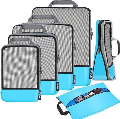 Buy BAGAIL Compression Packing Cubes Online | Expandable Travel Luggage Organizer Set (4, 6 & 8-Piece Options) - Black
