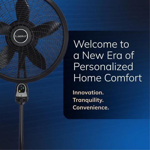 Buy Lasko Oscillating Cyclone Pedestal Fan 1843 Online | 18-Inch Adjustable Standing Fan with Remote, Timer & 3 Speeds | Black